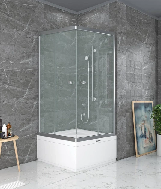 Душевая кабина с глубоким поддоном Shower SATURN STN-1019-6 90х90х205 см раздвижные двери стекло матовое 6 мм (C15272) - Фото 4 Душевая кабина с глубоким поддоном Shower SATURN STN-1019-6 90х90х205 см раздвижные двери стекло матовое 6 мм (C15272) - изображение 4