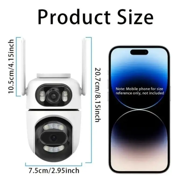 Вулична IP Wi-Fi камера 2 незалежні об'єктиви 4MPx+4MPx(i CSee APP) Q2W - Фото 5 Вулична IP Wi-Fi камера 2 незалежні об'єктиви 4MPx+4MPx(i CSee APP) Q2W - изображение 5
