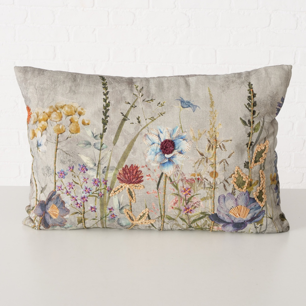Декоративна подушка Boltze Blomster бавовняна з квітковим візерунком 60 x 40 x 16 см (4066076329533) - зображення 2