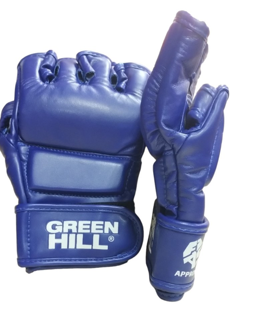 Перчатки для боевого самбо GREEN HILL MMR-0027 лицензированные FIAS PU синий size S - изображение 2