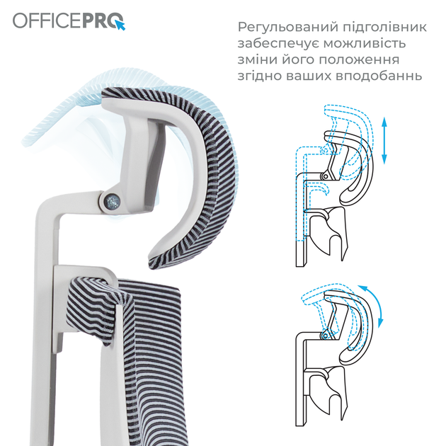 Крісло офісне OfficePro Balance OC620-W-DG-DG - Фото 10 Крісло офісне OfficePro Balance OC620-W-DG-DG - зображення 10