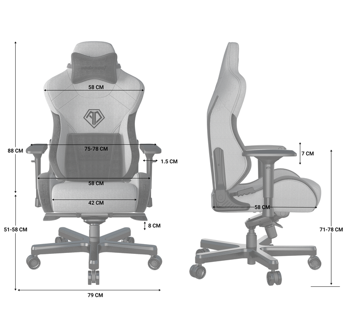 Крісло ігрове Anda Seat T-Pro 2 Blue/Black Size XL (AD12XLLA-01-SB-F) - Фото 9 Крісло ігрове Anda Seat T-Pro 2 Blue/Black Size XL (AD12XLLA-01-SB-F) - зображення 9