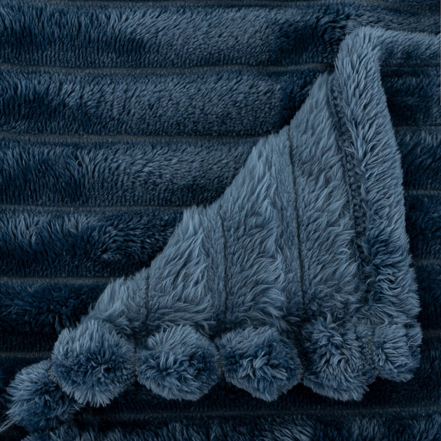 Koc Atmosphera Astbox w prążki granatowy 130 x 170 cm (5902973448573) - obraz 2