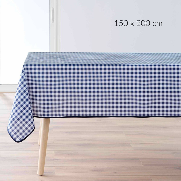 Скатертина Douceur d'interieur Vichy прямокутна в клітинку синя 150 x 200 см (3574387233810) - зображення 2