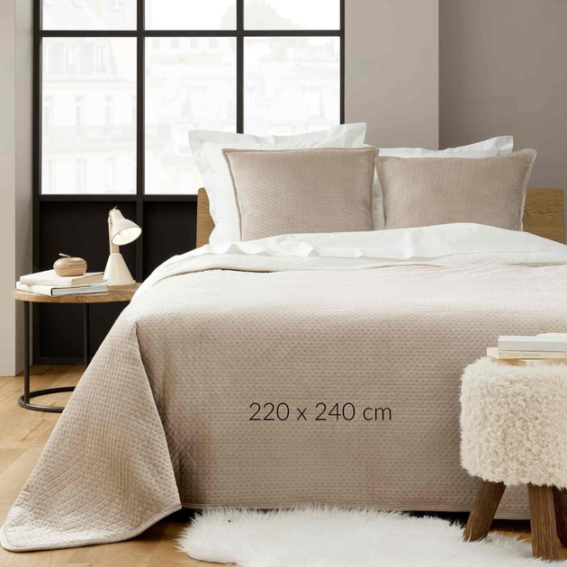 Zestaw Douceur d'intérieur Mylene Narzuta na łóżko 220 x 240 cm + Poszewki 60 x 60 cm 2 szt Beżowy (3574386448758) - obraz 2