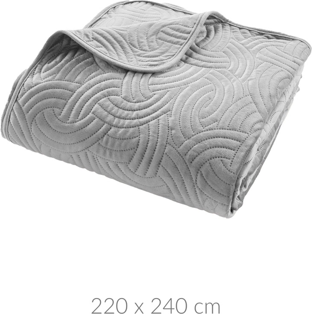 Zestaw Douceur d'intérieur Narzuta na łóżko 220 x 240 cm + Poszewki 60 x 60 cm 2 szt Szary (3574386448727) - obraz 2