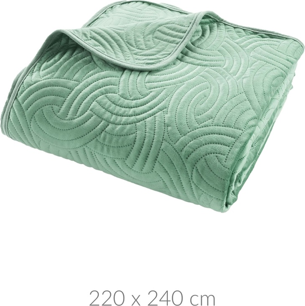 Zestaw Douceur d'intérieur Narzuta na łóżko 220 x 240 cm + Poszewki 60 x 60 cm 2 szt Zielony (3574386448703) - obraz 2