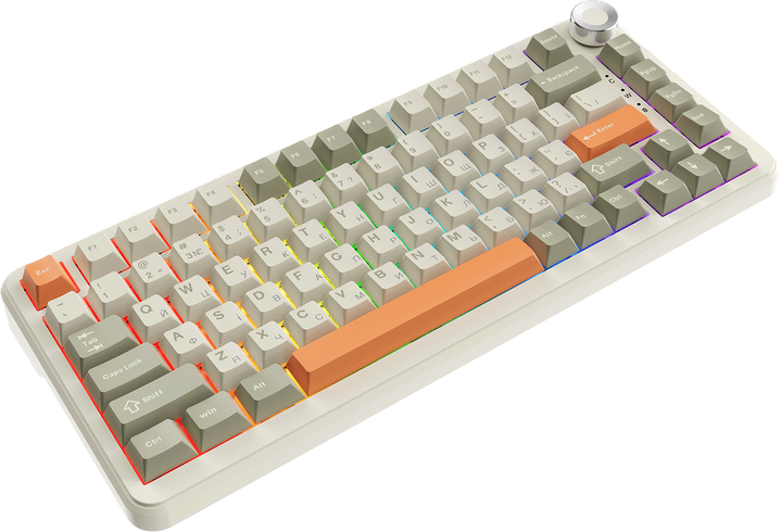 Клавіатура Ajazz AK820MAX RGB Flying Fish Switch Wireless (AK820MAX-FF-R) Beige 316396 - зображення 2