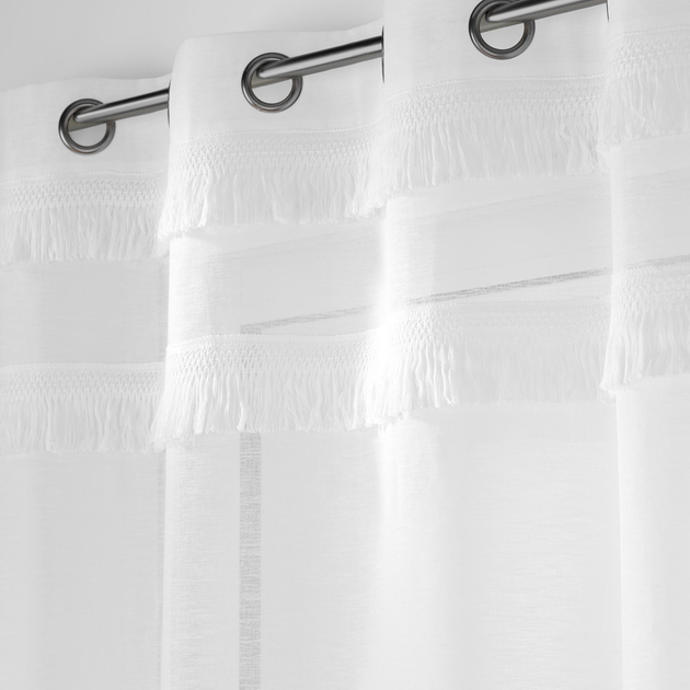Firana okienna Douceur d'intérieur Frangina z frędzlami 140 x 240 cm (3574386276863) - obraz 3