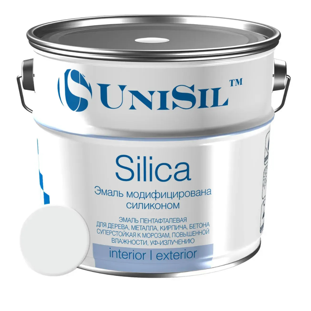 Эмаль пентафталевая Unisil Silica белая 2.8 кг - Фото 1 Эмаль пентафталевая Unisil Silica белая 2.8 кг - изображение 1