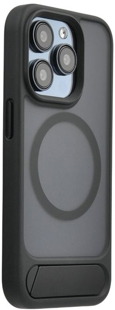 Etui Evelatus Rubber Coated MagSafe With Stand Case do Apple iPhone 15 Pro Max Black (EVEAPP15PMRMSCB) - obraz 1