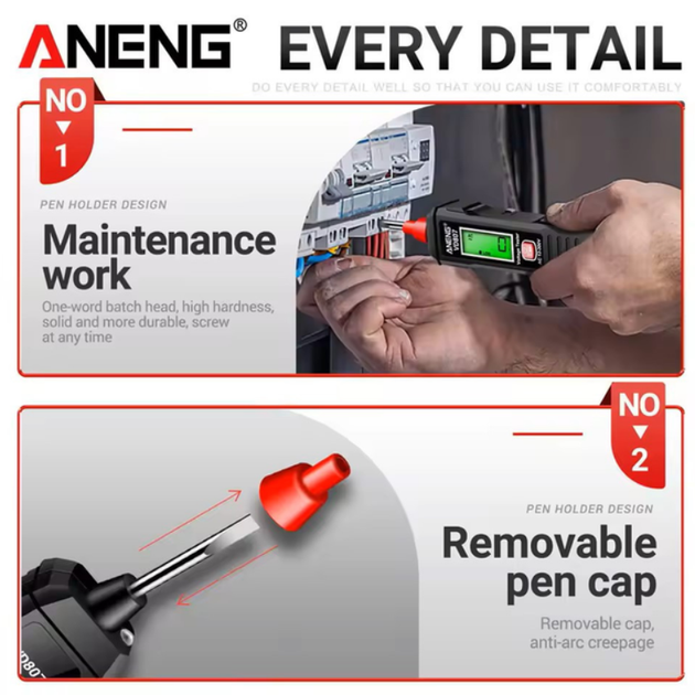 Индукционная ручка тестер напряжения вольтметр ANENG VD807 - изображение 4