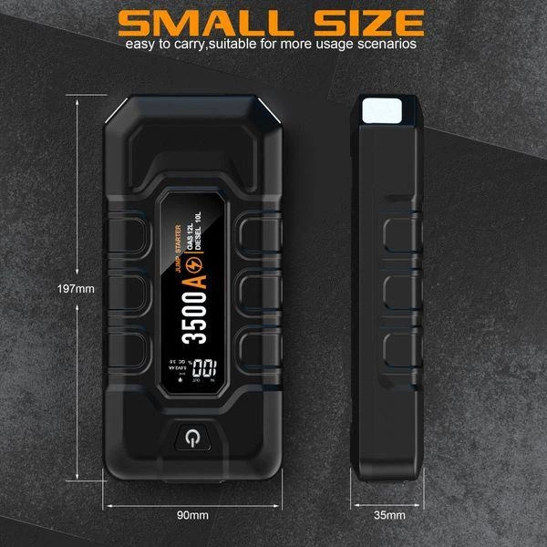 Пускозарядное устройство Бустер для авто JUMP STARTER CY35N мощный старт 3500A пиковый ток 2000A пусковой, Емкость: 11000 мАч (3.7 В) / 40700 мВт·ч - изображение 6