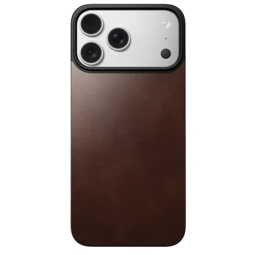 Кожаная магнитная накладка на заднюю панель Nomad Magnetic Horween Leather Back Rustic Brown для iPhone 17 Pro Max (NM014384858) - изображение 2