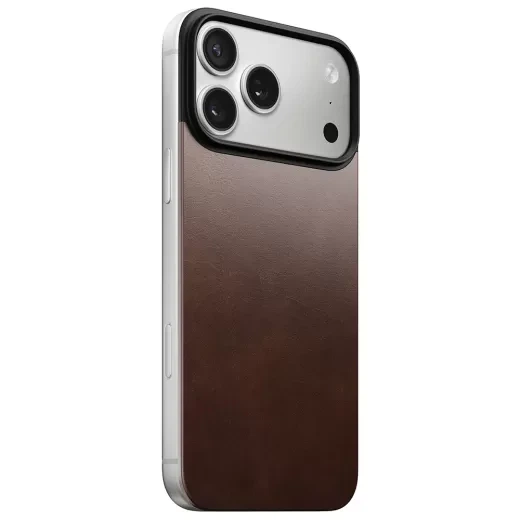 Кожаная магнитная накладка на заднюю панель Nomad Magnetic Horween Leather Back Rustic Brown для iPhone 17 Pro Max (NM014384858) - изображение 4