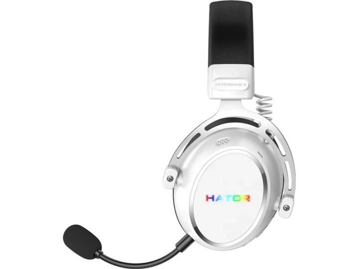 Навушники з мікрофоном Hator Hypergang 3 Wireless White (ESH56) - Фото 4 Навушники з мікрофоном Hator Hypergang 3 Wireless White (ESH56) - изображение 4