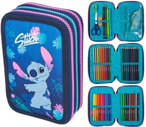 Трьохкоморний розкладний пенал Coolpack з комплектом Lilo і Stitch - Фото 1 Трьохкоморний розкладний пенал Coolpack з комплектом Lilo і Stitch - изображение 1