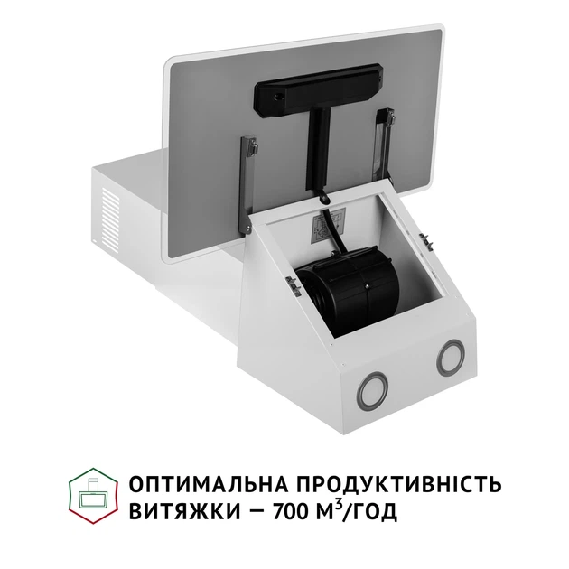Кухонная вытяжка PERFELLI VICCO 6HSR BIANCO, белая декоративная наклонная настенная, с пультом ДУ, 59,5 см - изображение 6