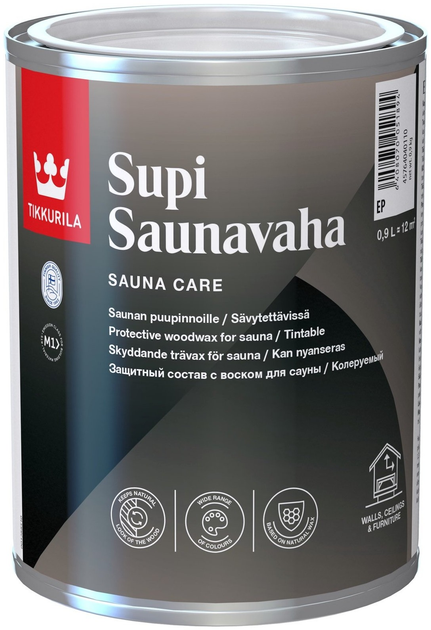 Wosk do sauny Tikkurila Supi Saunavaha przezroczysty 0.9 l (6408070051894) - obraz 1