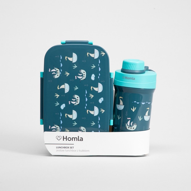 Zestaw Lunch box Homla CAIRO granatowy 1.8 l + kubek 0.5 l (5906496748875) - obraz 8