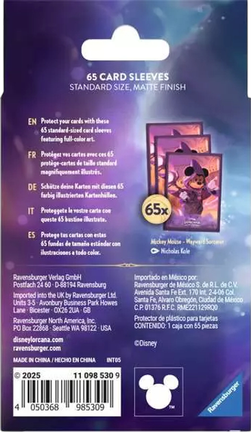 Захисні карткові протектори Ravensburger Disney Lorcana Правління Джафара S08 Міккі Маус 65 шт. (4050368985309) - зображення 3