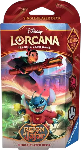 Zestaw kart Ravensburger Disney Lorcana Panowanie Jafara Zestaw 08 Starter Deck Set A Rub & Steel (4050368984821) - obraz 1