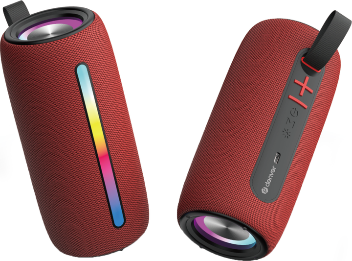 Портативна колонка Denver BTL-360 2x5W RGB Red (BTL-360BD) - зображення 3