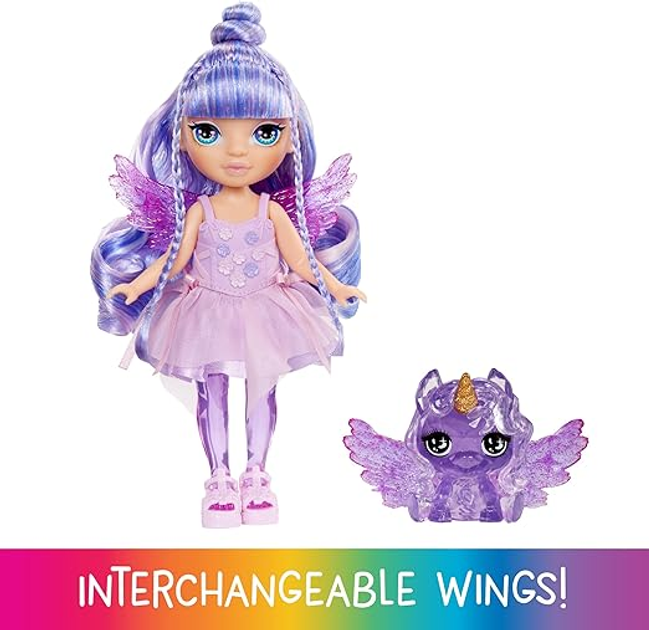 Лялька Rainbow High Littles Rainbow Fantasy Fairies Doll Amethyst Фіолетова (543435) (0035051543435) - зображення 5