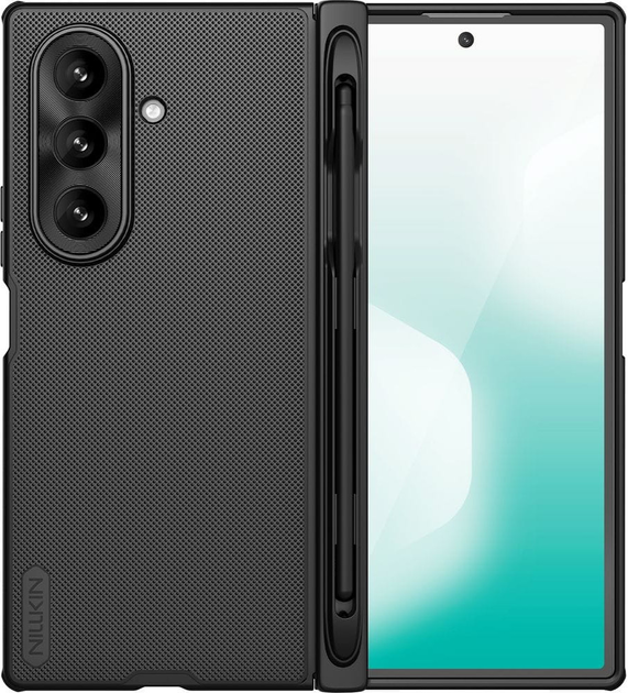 Zestaw z etui Nillkin Super Frosted Shield Fold S-Pen oraz rysika do Samsung Galaxy Flip 7 Black (6902048298736) - obraz 5