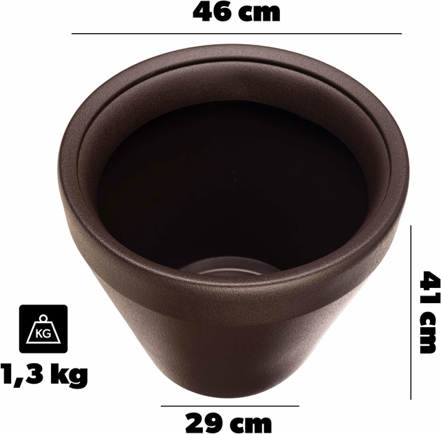 Donica ogrodowa Kadax Brązowa 46 cm (5906638320051) - obraz 4