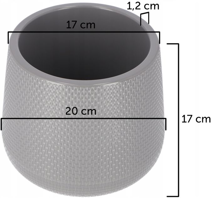 Donica ogrodowa z podstawką Kadax z korkiem odpływowym Szara 17 cm (5903699419410) - obraz 7