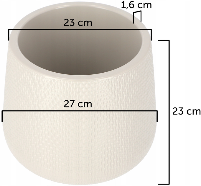Donica ogrodowa z podstawką Kadaxz korkiem odpływowym Beżowa 23 cm (5903699419441) - obraz 6
