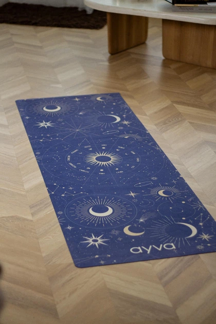Килимок для йоги та спорту AYVA 183х61х0,15 см Astro Travel + чохол у подарунок - изображение 5