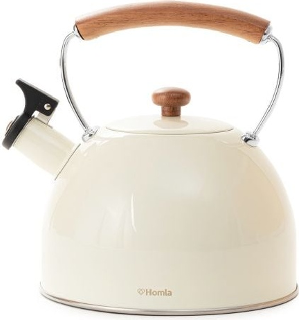 Czajnik Homla Virgen z drewnianym uchwytem Śmietankowy 2.5 l (5904183849508) - obraz 1