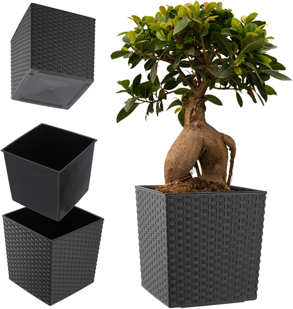 Doniczka z wkładem Kadax Szara 30 cm (5903699427309) - obraz 1