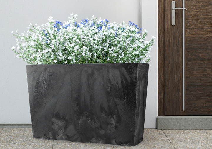 Садове кашпо зі вставкою Kadax з бетонним візерунком Чорне 19x56 cm (5903699495551) - зображення 4