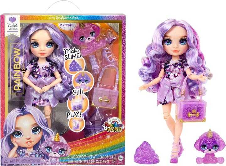 Лялька Rainbow High Rainbow Shimmers with Slime Fashion Doll Violet Фіолетова (122425) (0035051122425) - зображення 1