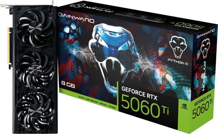 Відеокарта Gainward PCI-Ex GeForce RTX 5060 Ti Python III 8GB GDDR7 (128bit) (2572/28000) (HDMI, 3 x DisplayPort) (NE7506T019P1-GB2062T) - зображення 9