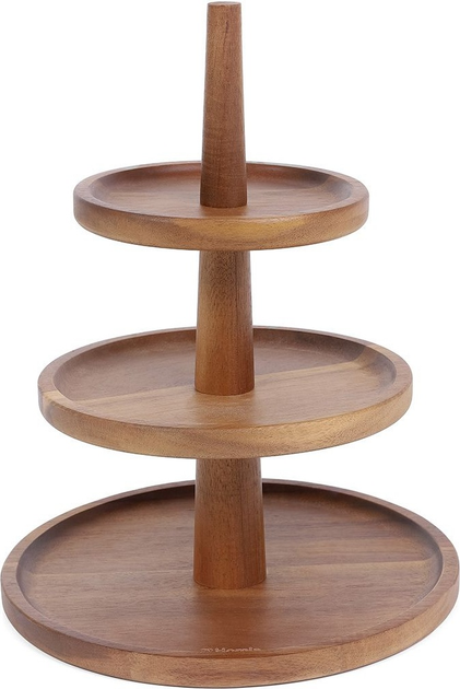 Patera HOMLA Mooka trzypoziomowa z drewna akacjowego 32 x 25 cm (5904183838687) - obraz 1