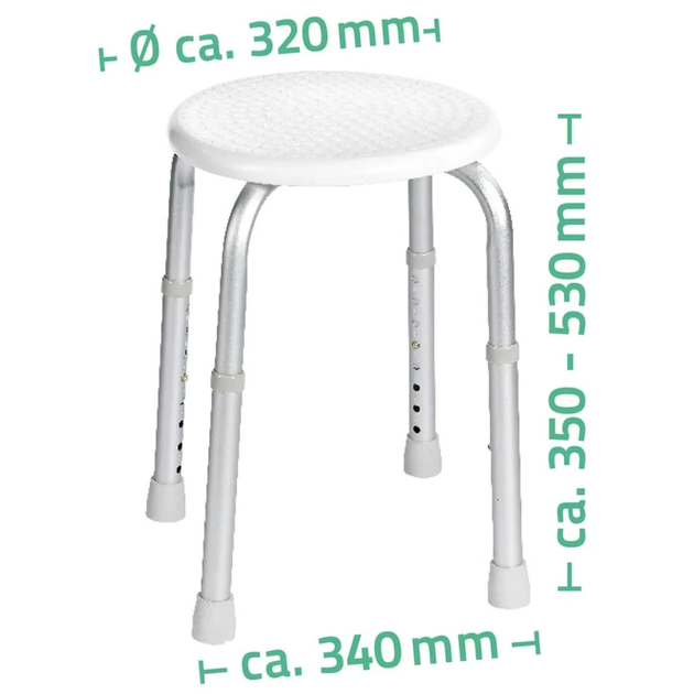 Taboret do wanny Ridder z regulowaną wysokością (4006956016177) - obraz 3