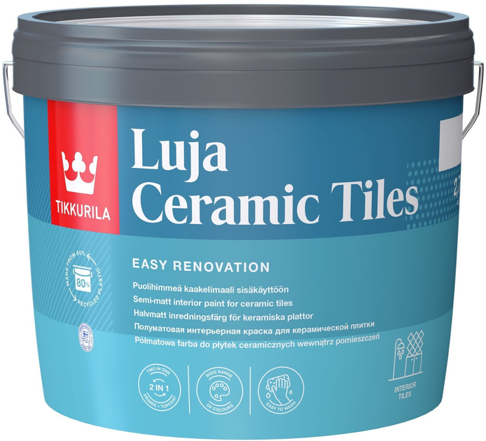 Фарба Tikkurila Luja Ceramic Tiles A 2.7 л Біла (6408070118443) - зображення 1
