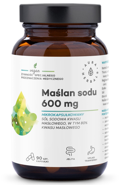 Suplement diety Aura Herbals Maślan sodu mikrokapsułkowany 600 mg kapsułki 90 szt (5902479613963) - obraz 1