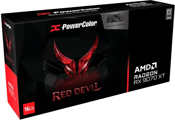 Видеокарта Powercolor PCI-Ex Radeon RX 9070 XT Red Devil Backplate