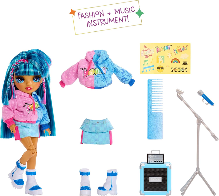Лялька Rainbow High Jr High Rockband  Fashion Dolls Skyler (565215) (0035051565215) - зображення 6