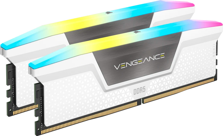 Pamięć RAM Corsair DDR5-5600 65536MB PC5-44800 (Kit of 2x32768) Vengeance RGB White (CMH64GX5M2B5600C40W) - obraz 2