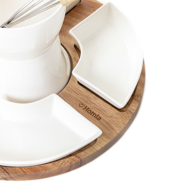 Zestaw do fondue Homla Mokka z obrotowa podstawką 27 x 13 cm (5904183844169) - obraz 3