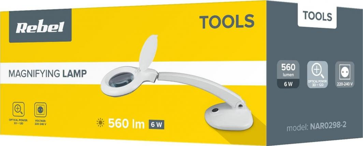 Lampa biurkowa z lupą Rebel NAR0298-2 - obraz 3
