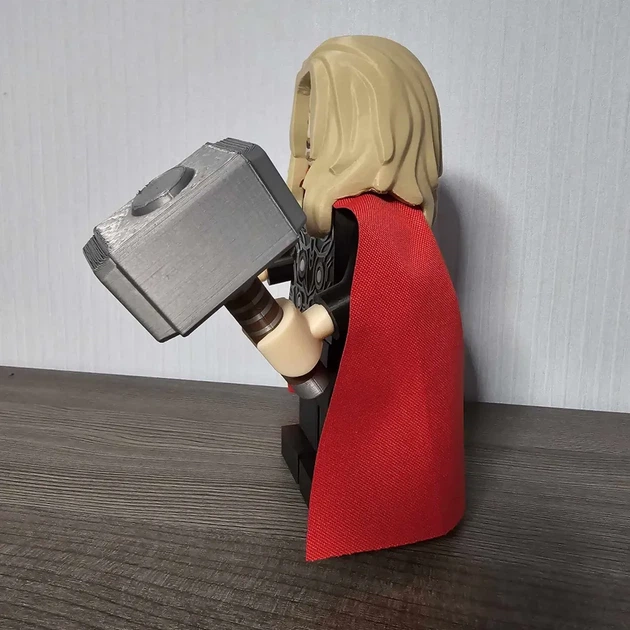 Фігурка Тор (Thor) у стилі конструктора з плащем та молотом. Aivory - изображение 5