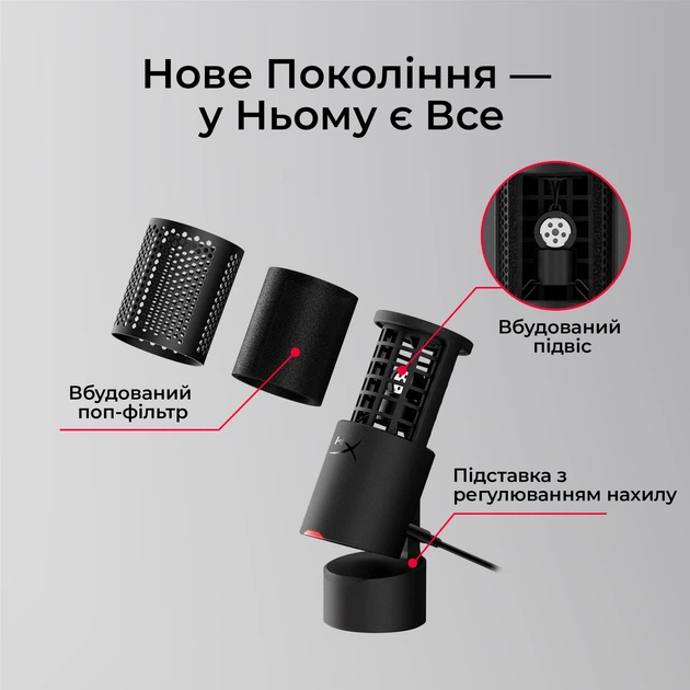 Мікрофон HyperX SoloCast 2 (AR0A0AA) – фото, відгуки