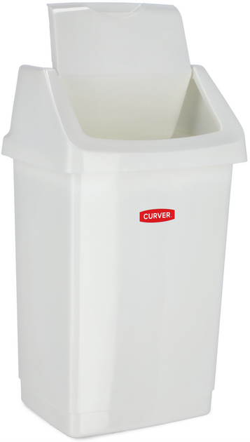 Кошик для сміття Curver відкидний 50 л Білий (3253921721029) - зображення 1